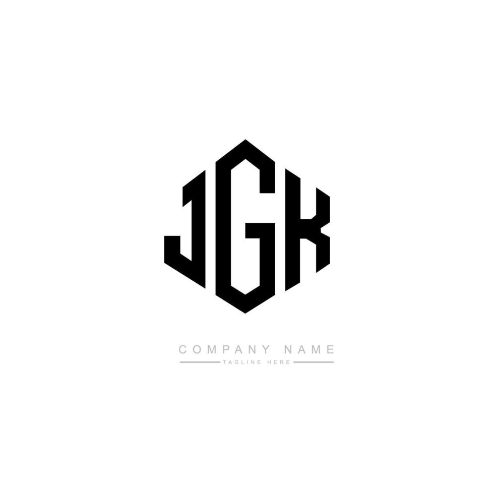 création de logo de lettre jgk avec forme de polygone. création de logo en forme de polygone et de cube jgk. modèle de logo vectoriel jgk hexagone couleurs blanches et noires. monogramme jgk, logo d'entreprise et immobilier.