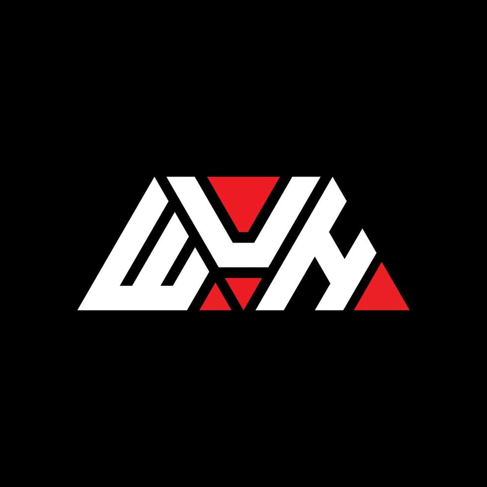 wuh création de logo de lettre triangle avec forme de triangle. monogramme de conception de logo wuh triangle. modèle de logo vectoriel triangle wuh avec couleur rouge. wuh logo triangulaire logo simple, élégant et luxueux. euh