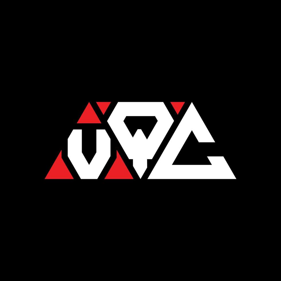 création de logo de lettre triangle vqc avec forme de triangle. monogramme de conception de logo triangle vqc. modèle de logo vectoriel triangle vqc avec couleur rouge. logo triangulaire vqc logo simple, élégant et luxueux. vqc