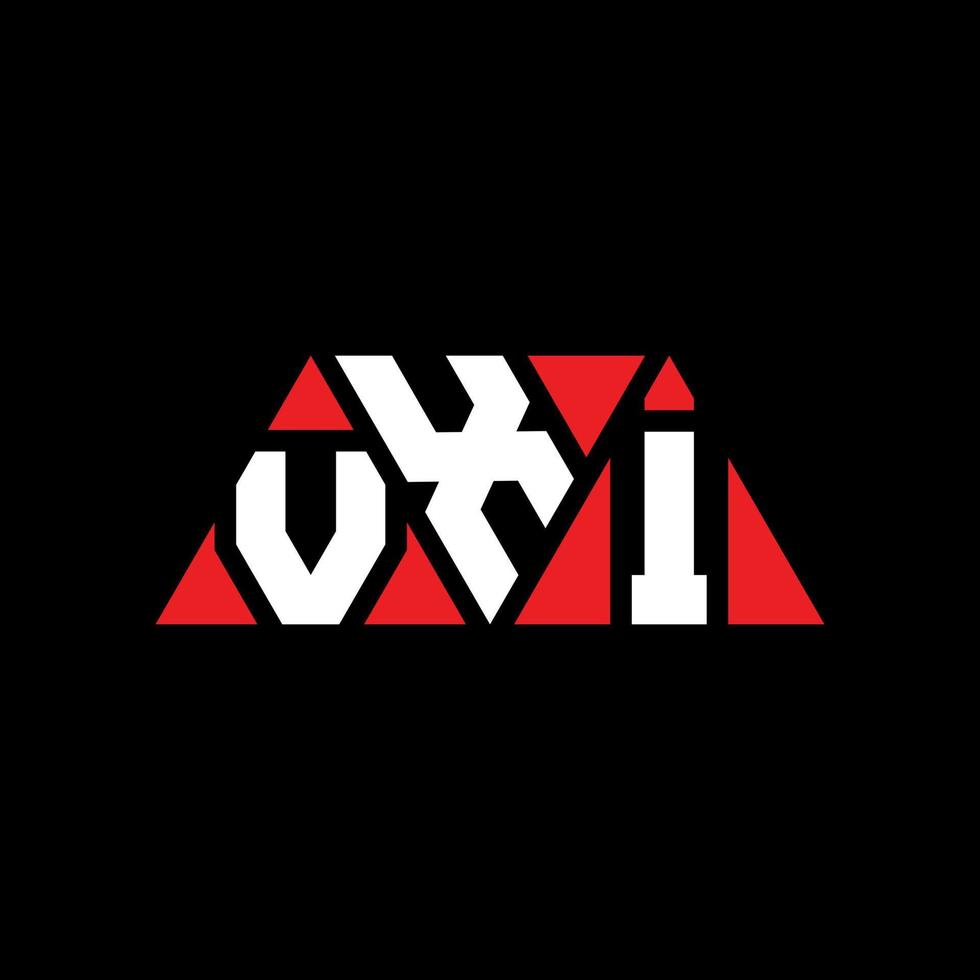 création de logo de lettre triangle vxi avec forme de triangle. monogramme de conception de logo triangle vxi. modèle de logo vectoriel triangle vxi avec couleur rouge. logo triangulaire vxi logo simple, élégant et luxueux. vxi