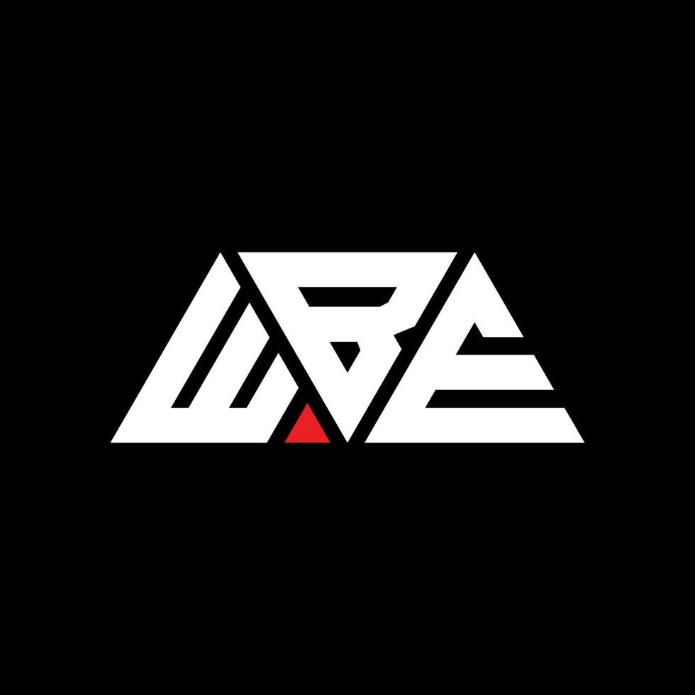 création de logo de lettre triangle wbe avec forme de triangle. monogramme de conception de logo triangle wbe. modèle de logo vectoriel triangle wbe avec couleur rouge. logo triangulaire wbe logo simple, élégant et luxueux. wbe