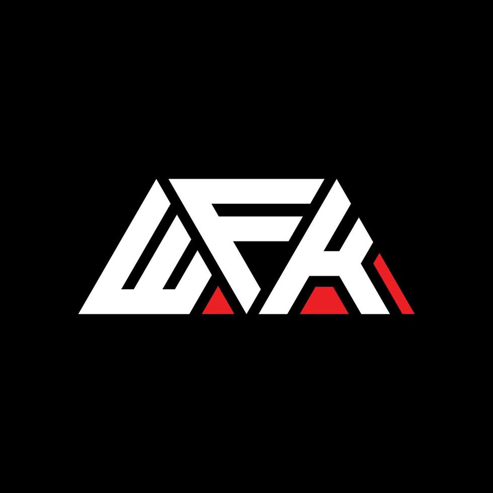 création de logo de lettre triangle wfk avec forme de triangle. monogramme de conception de logo triangle wfk. modèle de logo vectoriel triangle wfk avec couleur rouge. logo triangulaire wfk logo simple, élégant et luxueux. wfk