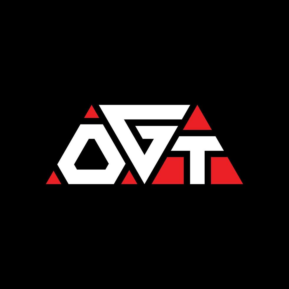 création de logo de lettre triangle ogt avec forme de triangle. monogramme de conception de logo triangle ogt. modèle de logo vectoriel triangle ogt avec couleur rouge. logo triangulaire ogt logo simple, élégant et luxueux. ogt