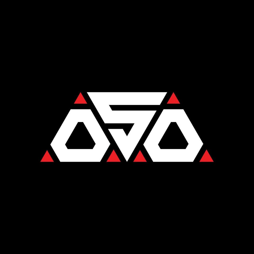création de logo de lettre triangle oso avec forme de triangle. monogramme de conception de logo triangle oso. modèle de logo vectoriel triangle oso avec couleur rouge. logo triangulaire oso logo simple, élégant et luxueux. oso
