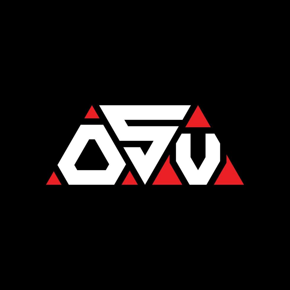 création de logo de lettre triangle osv avec forme de triangle. monogramme de conception de logo triangle osv. modèle de logo vectoriel triangle osv avec couleur rouge. logo triangulaire osv logo simple, élégant et luxueux. osv