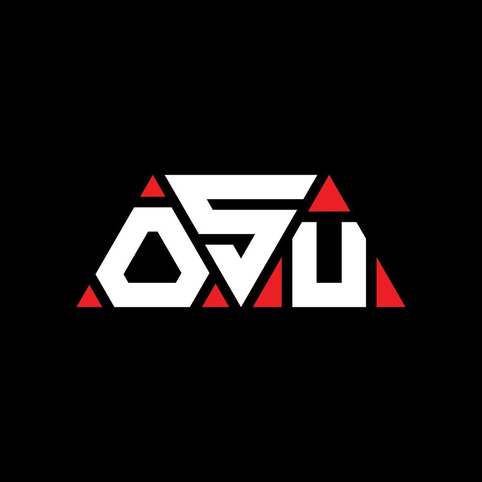 création de logo de lettre triangle osu avec forme de triangle. monogramme de conception de logo triangle osu. modèle de logo vectoriel triangle osu avec couleur rouge. logo triangulaire osu logo simple, élégant et luxueux. osu