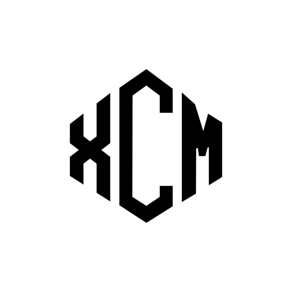 création de logo de lettre xcm avec forme de polygone. création de logo en forme de polygone et de cube xcm. modèle de logo vectoriel xcm hexagone couleurs blanches et noires. monogramme xcm, logo d'entreprise et immobilier.