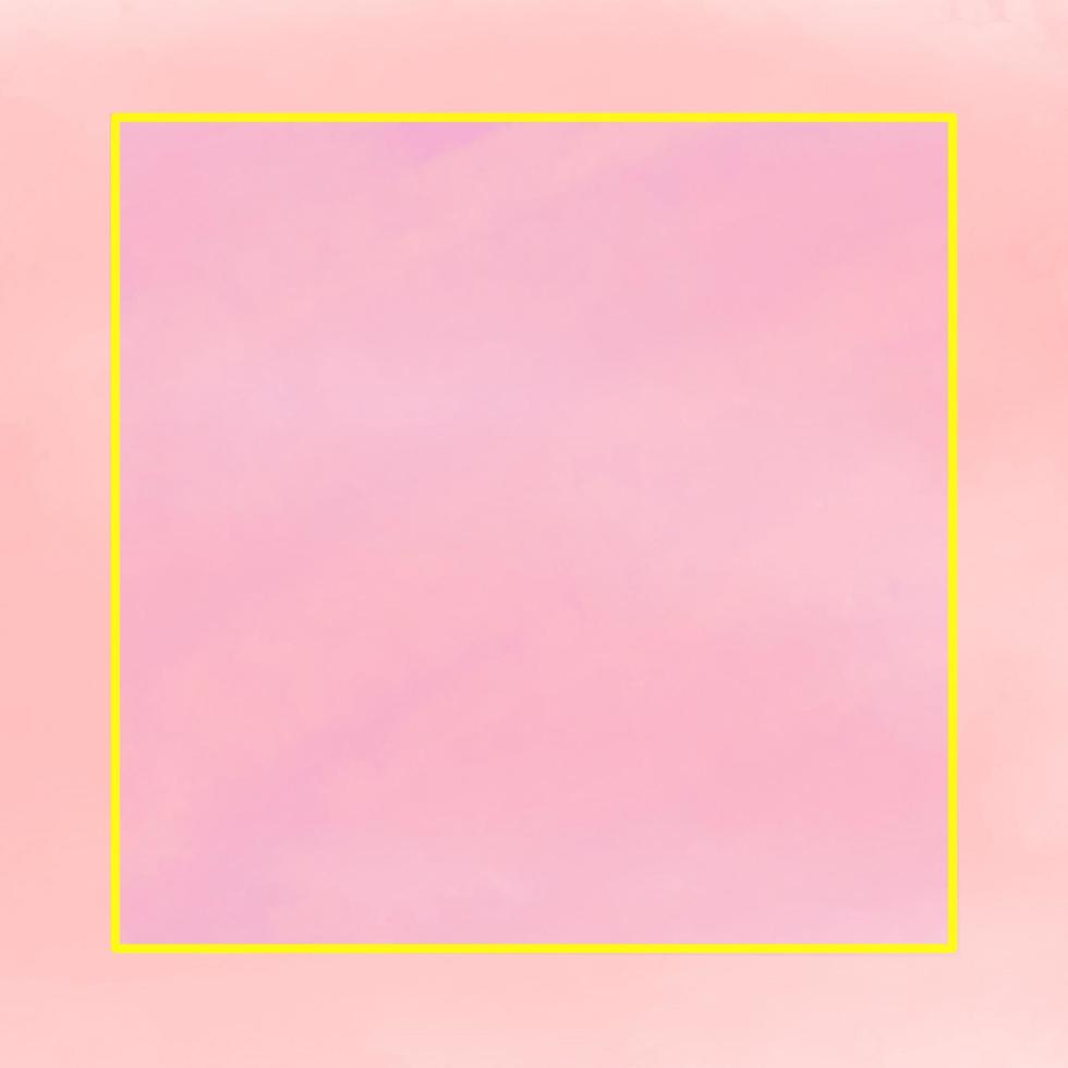 cadre carré jaune sur fond rose corail. illustration vectorielle vecteur
