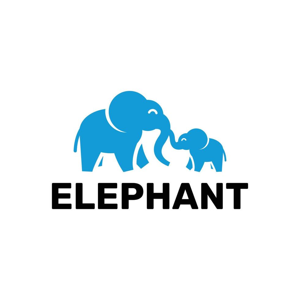 logo éléphants et leurs petits vecteur