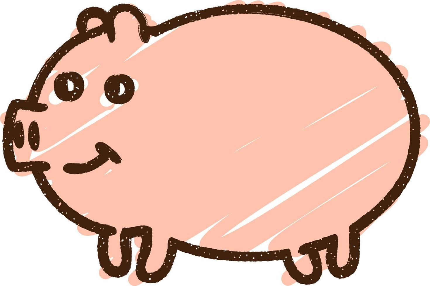 dessin à la craie de cochon vecteur