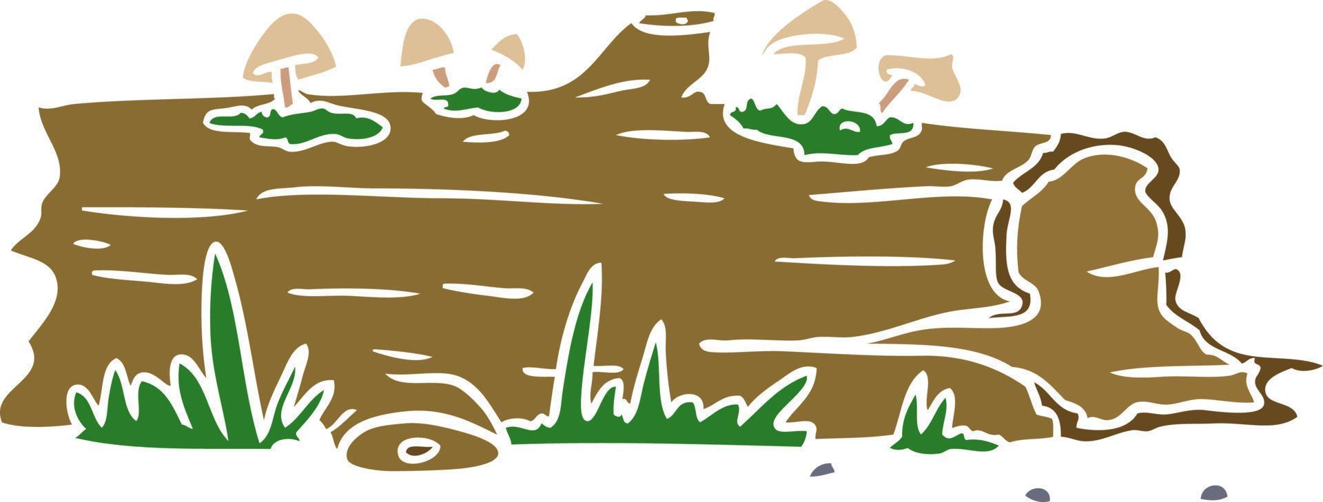 dessin animé doodle d'une bûche d'arbre vecteur