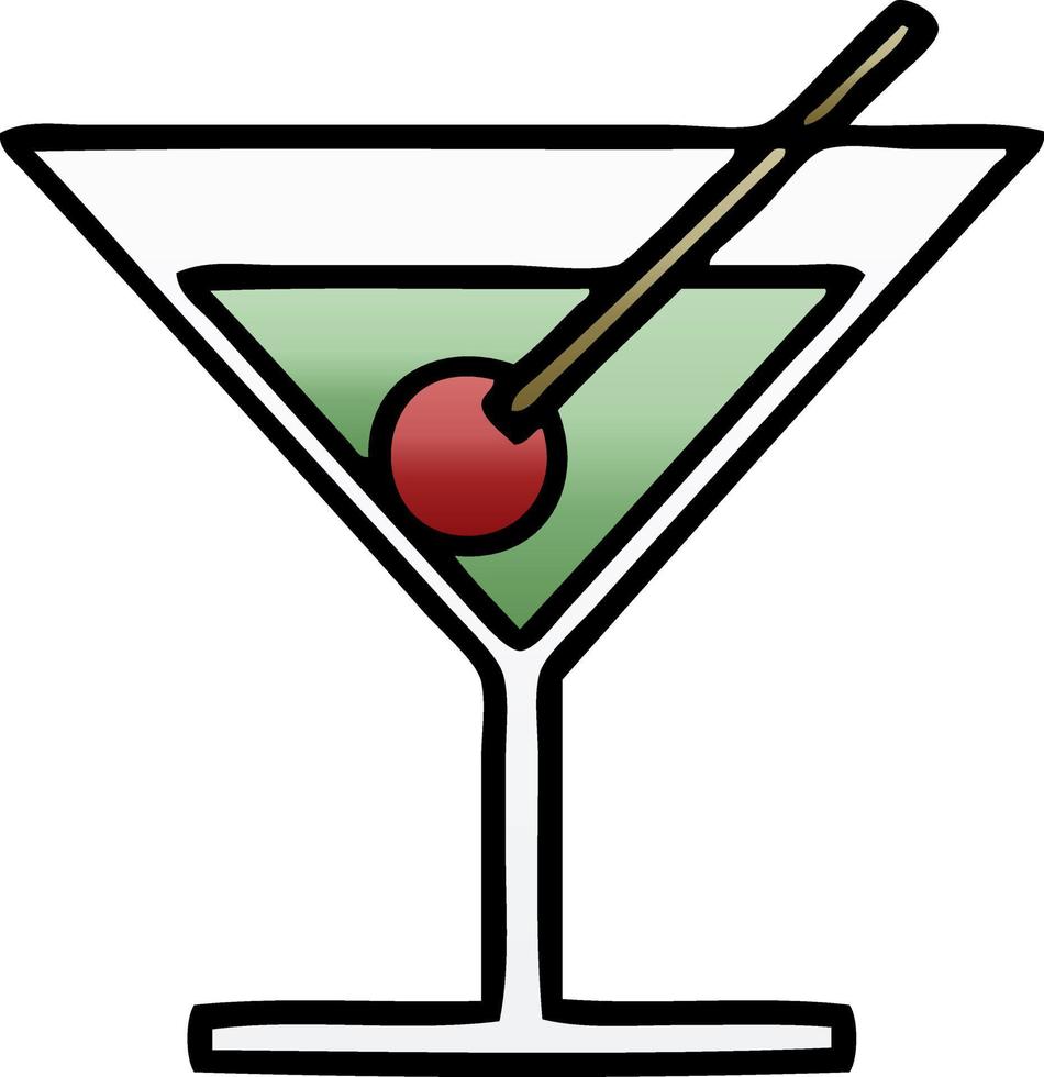 cocktail fantaisie de dessin animé ombragé dégradé vecteur