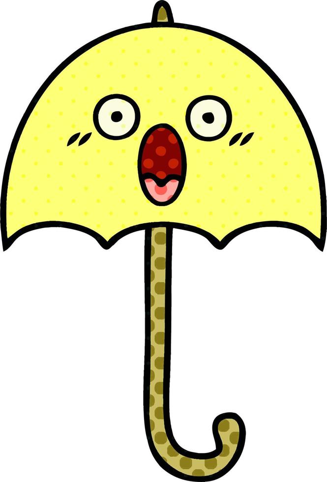 parapluie de dessin animé de style bande dessinée vecteur