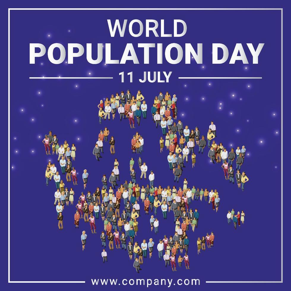 conception de modèle social de la journée mondiale de la population vecteur