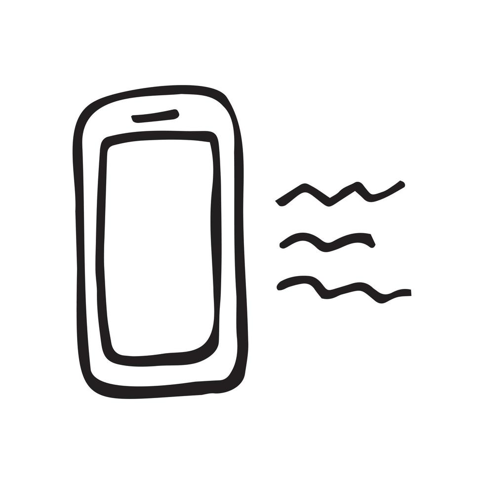 élément unique du téléphone dans le jeu de doodle. illustration vectorielle dessinée à la main pour cartes, affiches, autocollants et design professionnel vecteur