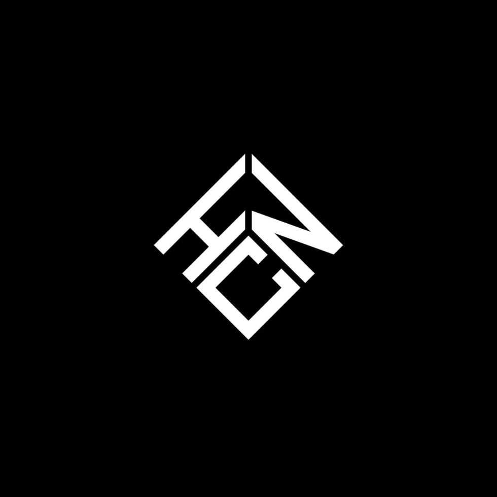 création de logo de lettre hcn sur fond noir. concept de logo de lettre initiales créatives hcn. conception de lettre hcn. vecteur