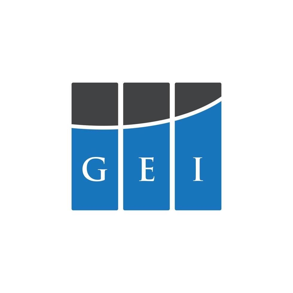 création de logo de lettre gei sur fond blanc. concept de logo de lettre initiales créatives gei. conception de lettre gei. vecteur