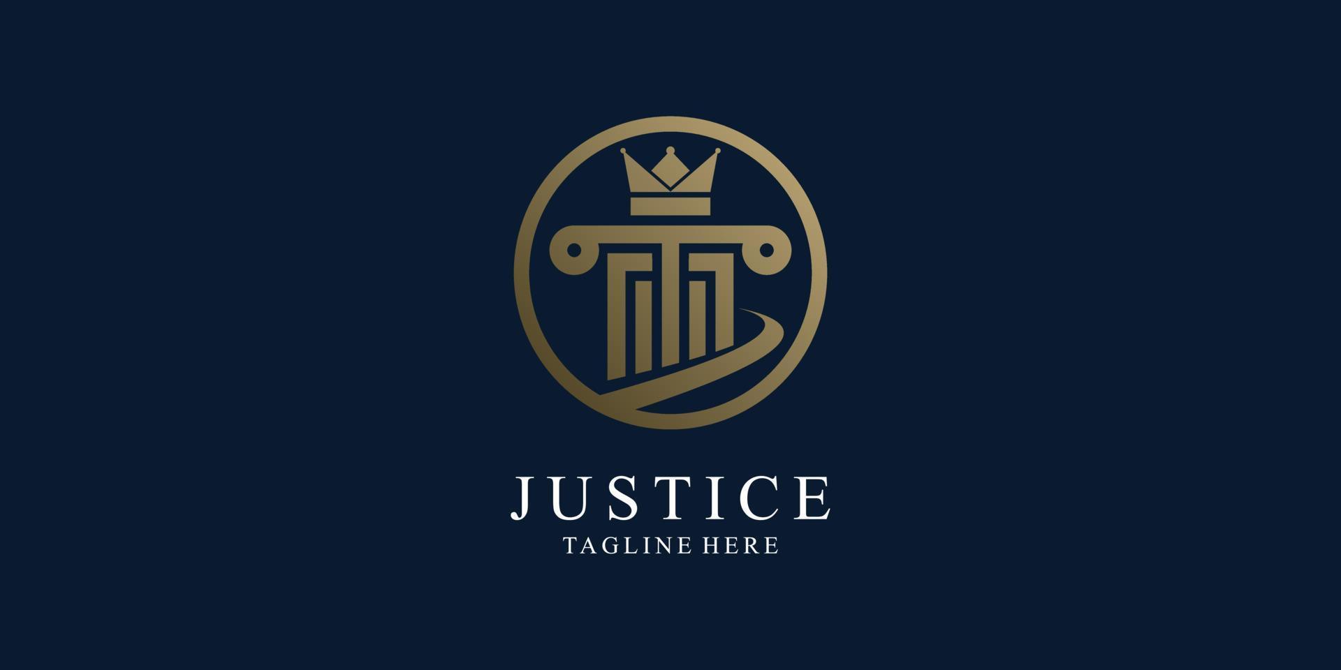 vecteur de concept de conception de logo de droit, avocat, cabinet d'avocats, justice
