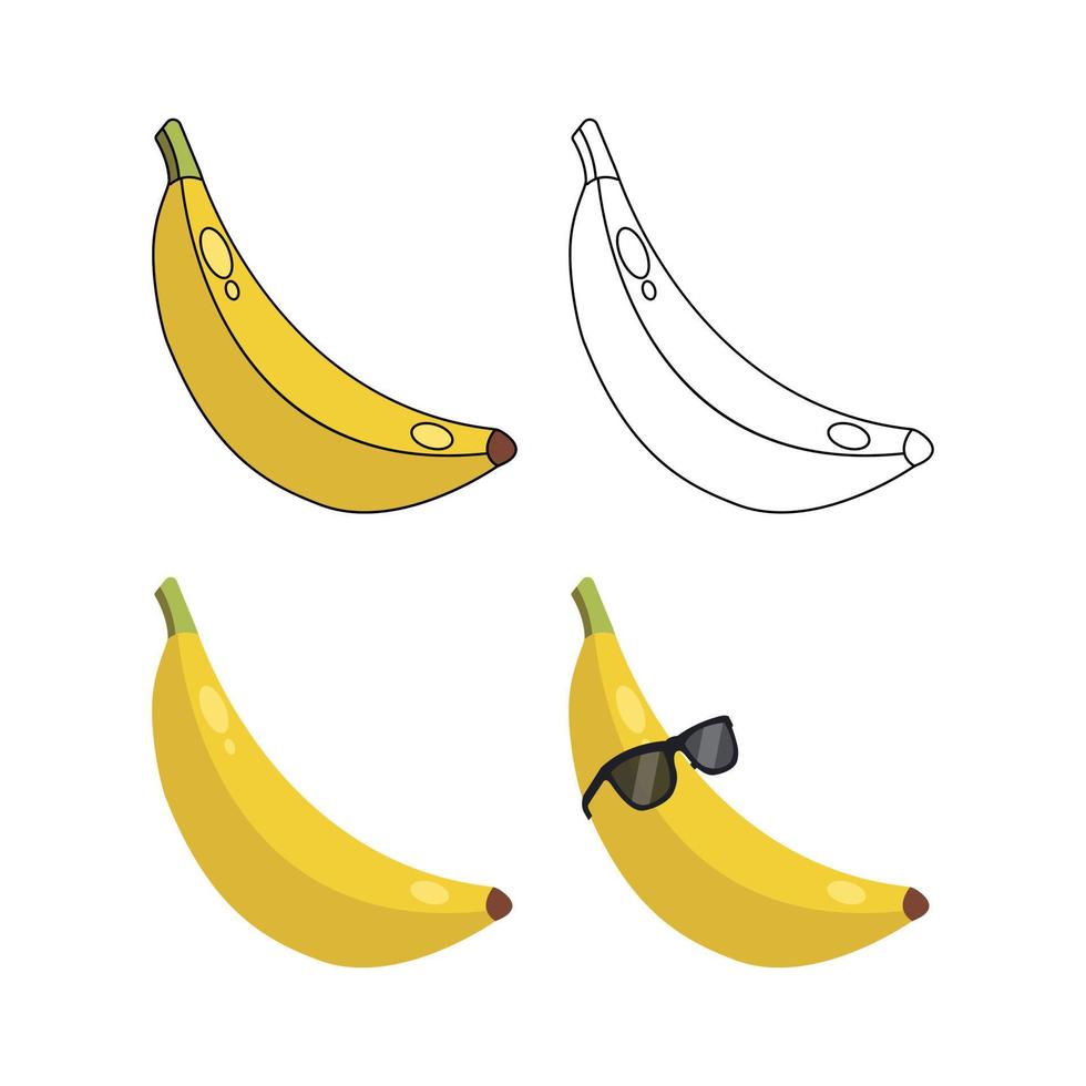 illustration de banane isolée sur fond blanc. vecteur