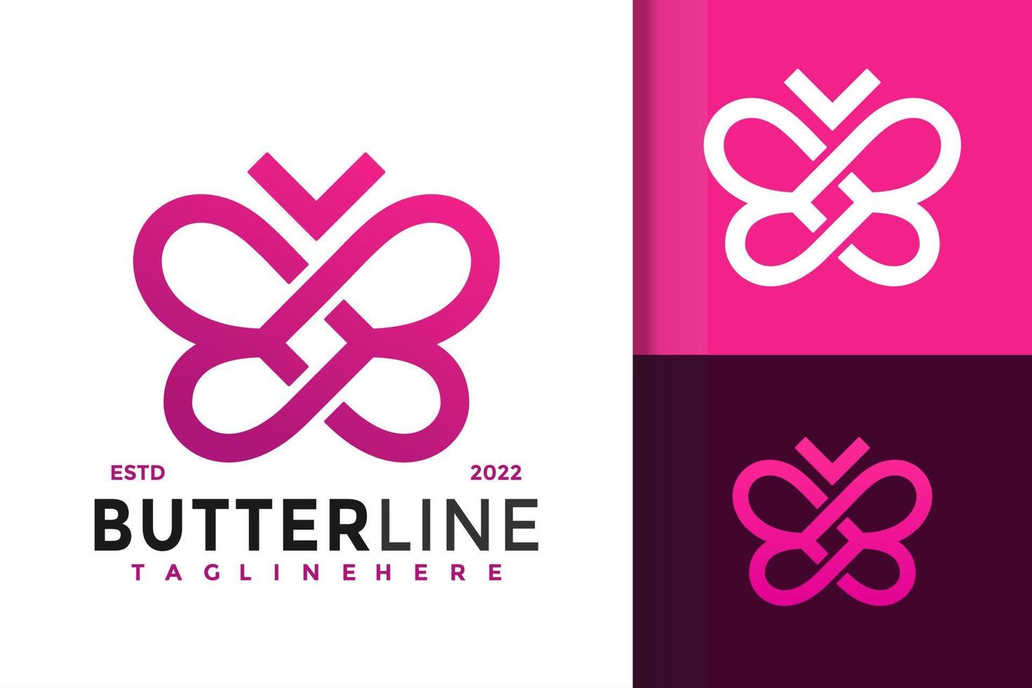 création de logo moderne de ligne de papillon de beauté, image vectorielle de logos d'identité de marque, logo moderne, modèle d'illustration vectorielle de dessins de logo vecteur