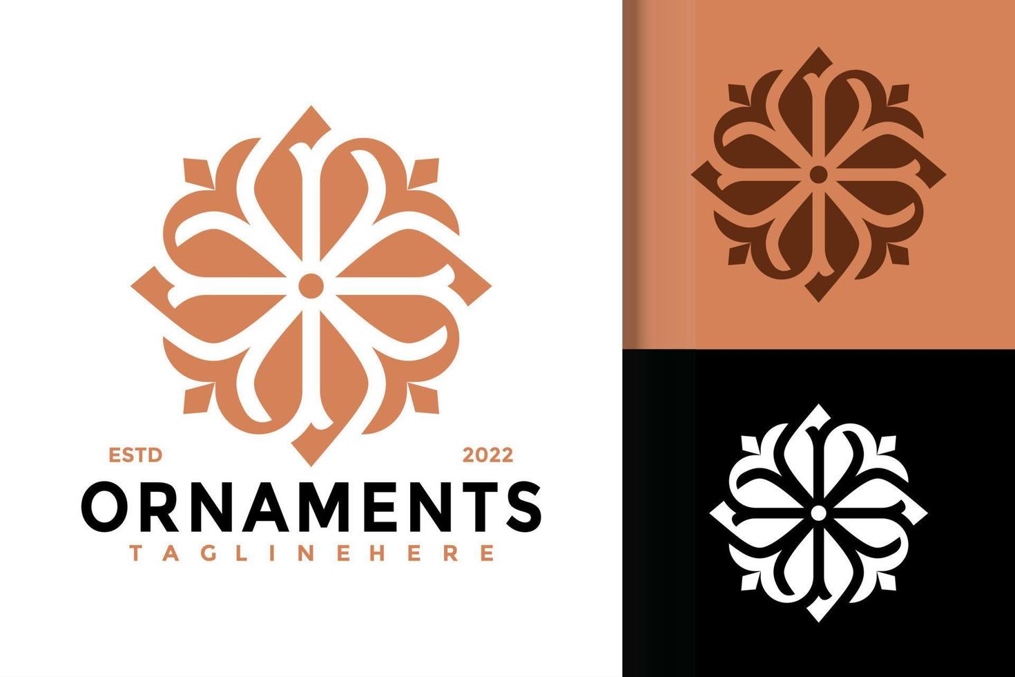 création de logo d'ornement de fleurs de luxe, vecteur de logos d'identité de marque, logo moderne, modèle d'illustration vectorielle de dessins de logo