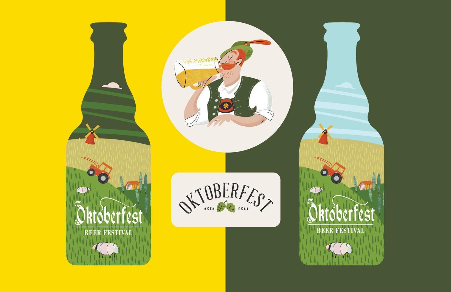 oktoberfest, fête de la bière. illustration vectorielle. vecteur