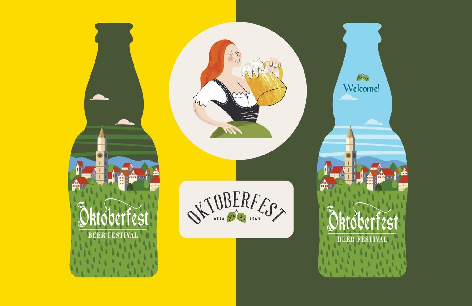 illustration vectorielle pour le festival de la bière oktoberfest vecteur