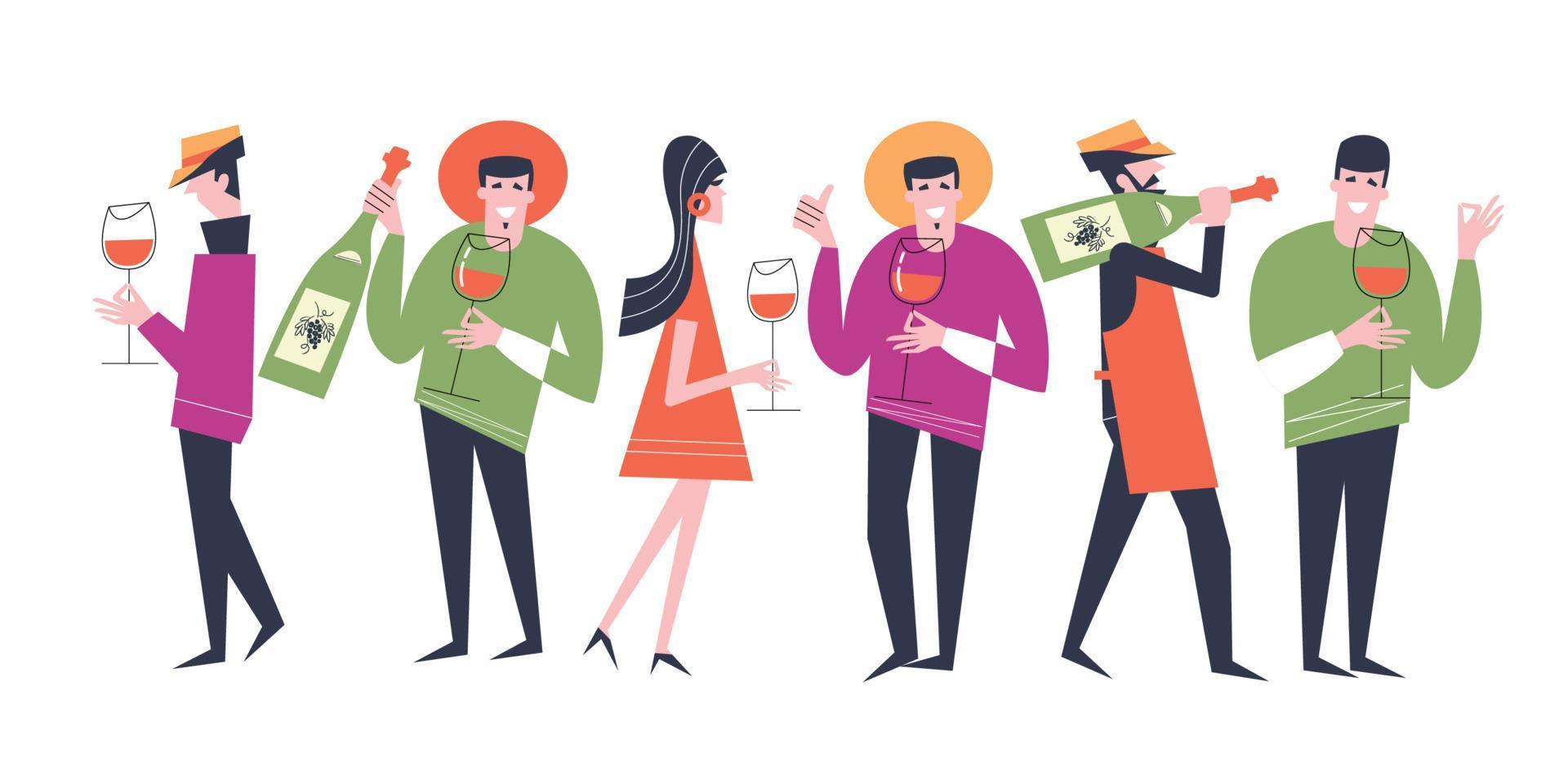 fête du beaujolais nouveau. illustration vectorielle, un ensemble d'éléments de conception pour une fête du vin. vecteur