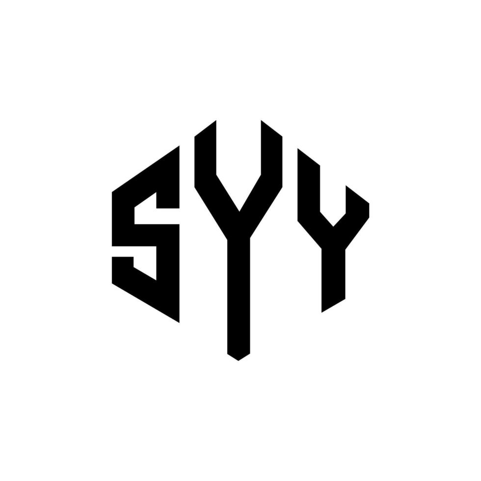 création de logo de lettre syy avec forme de polygone. syy création de logo en forme de polygone et de cube. modèle de logo vectoriel hexagone syy couleurs blanches et noires. monogramme syy, logo d'entreprise et immobilier.