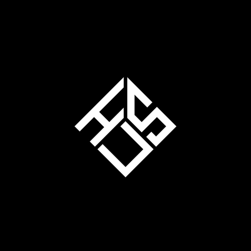 création de logo de lettre hus sur fond noir. concept de logo de lettre initiales créatives hus. conception de lettre hus. vecteur