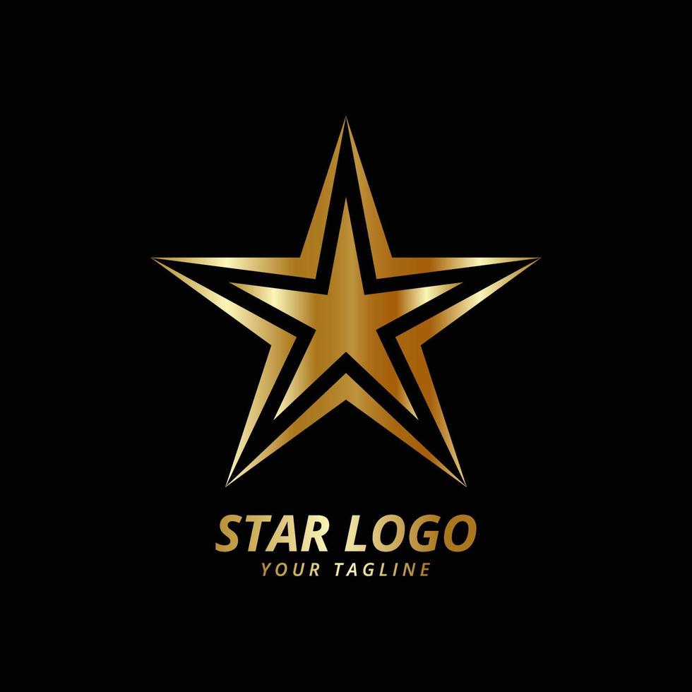 illustration vectorielle de logo étoile d'or avec fond noir vecteur