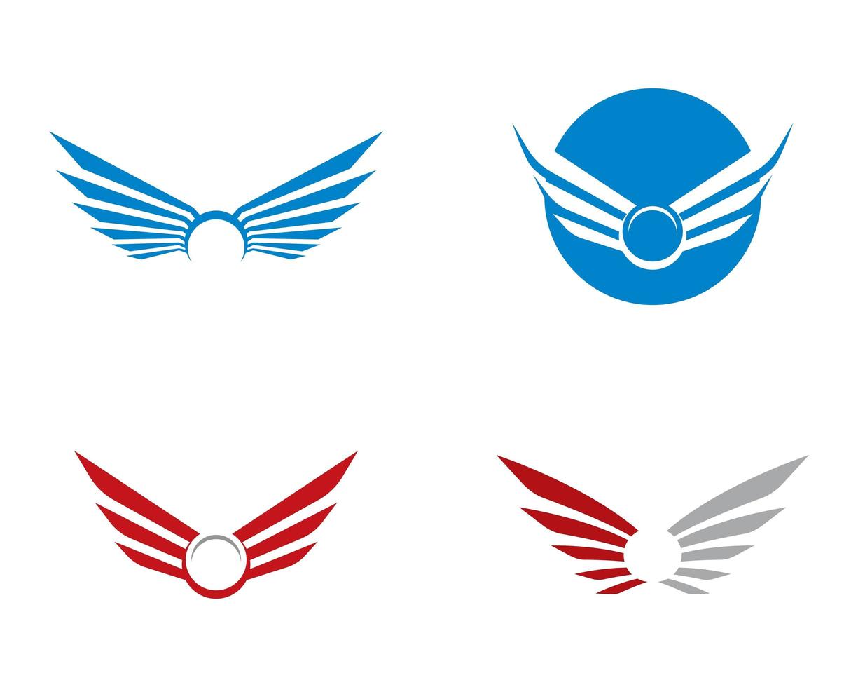 ensemble de modèles de logo d'aile vecteur