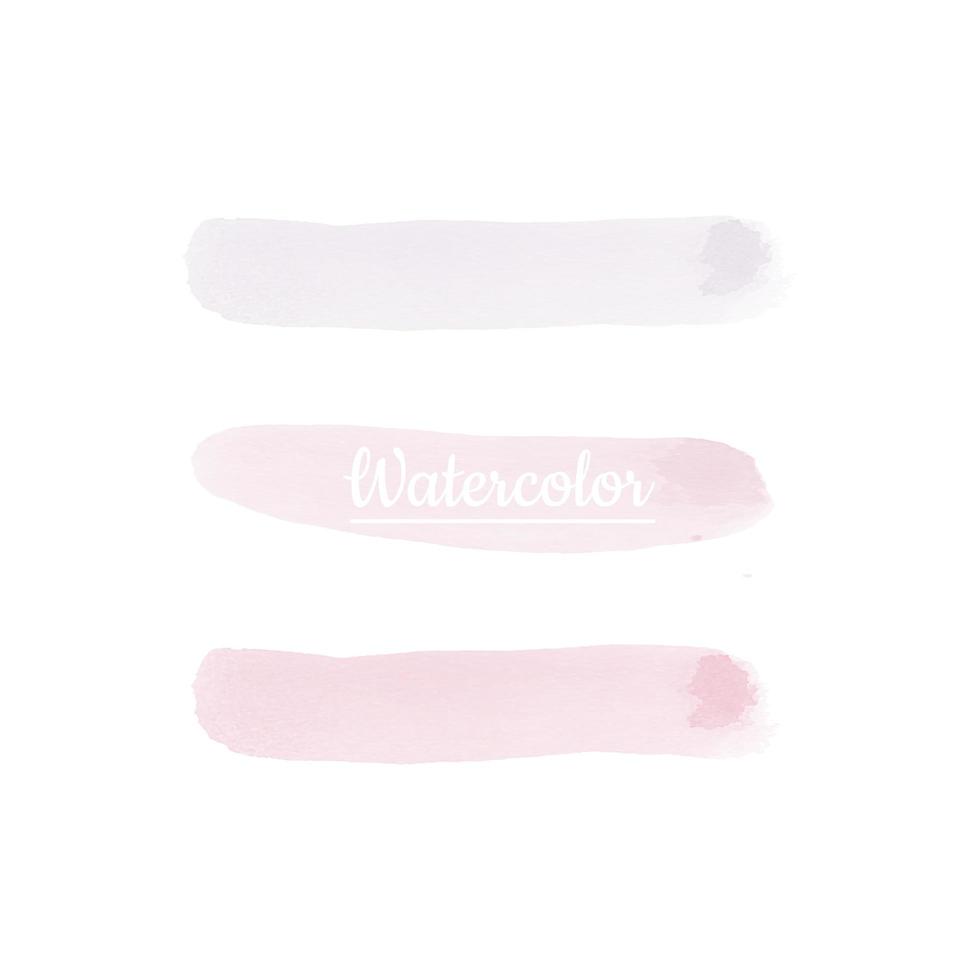 coups de pinceau aquarelle rose vecteur