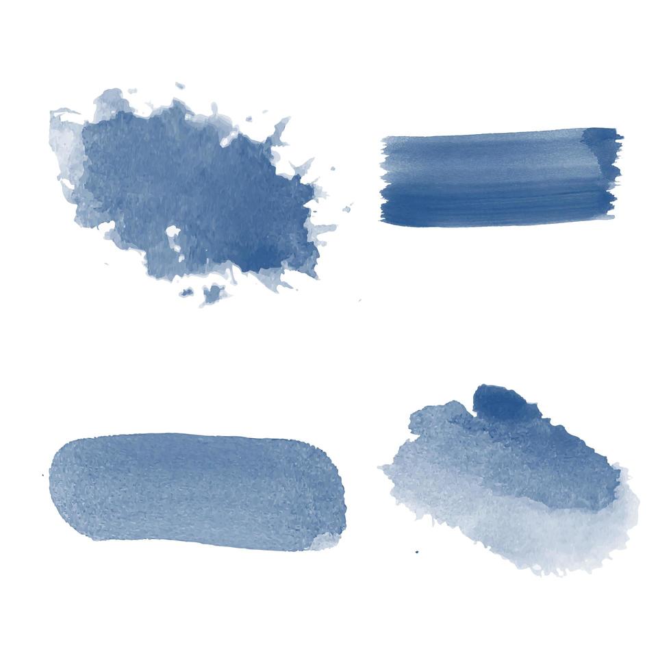coups de pinceau aquarelle bleu vecteur