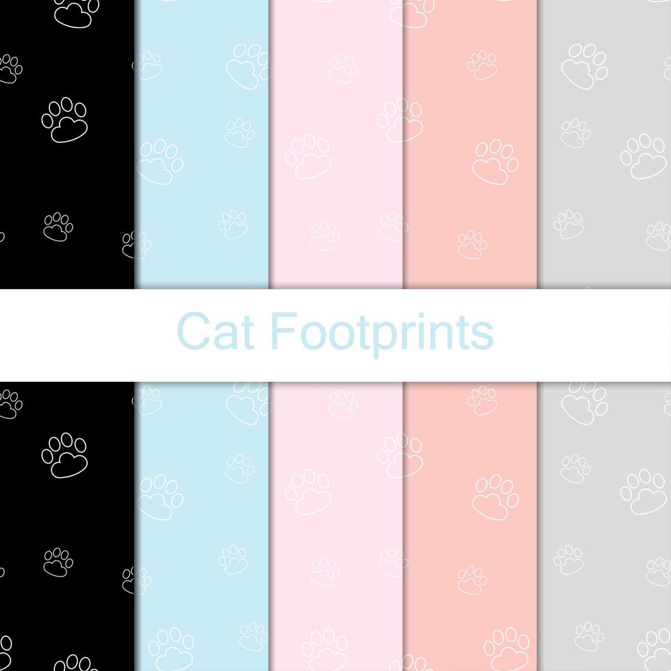 contour motif chat empreintes vecteur