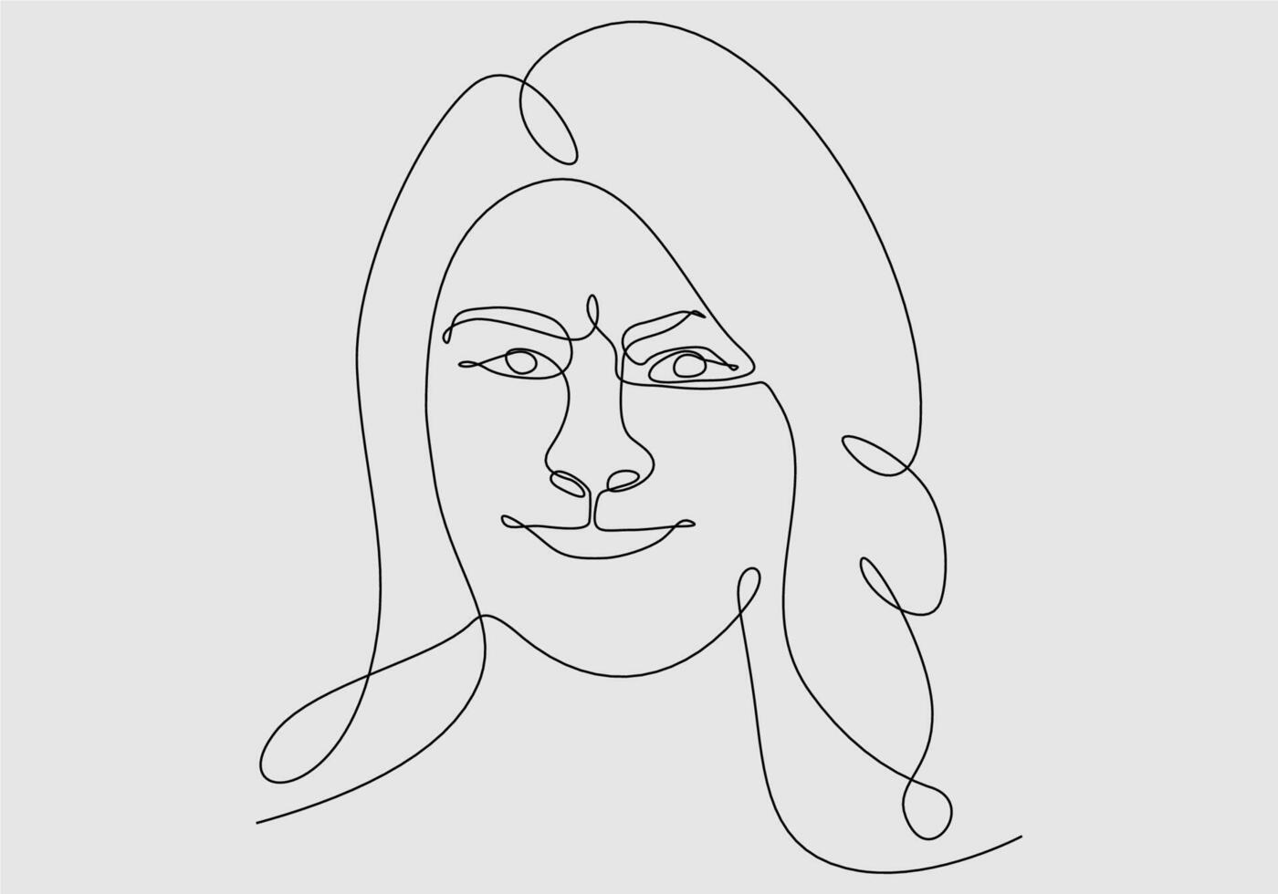 dessin au trait continu portrait de visage de belle femme. concept de soins de la peau de beauté pour les jeunes modèles féminins. modèle de beauté de mode sur fond blanc. vecteur