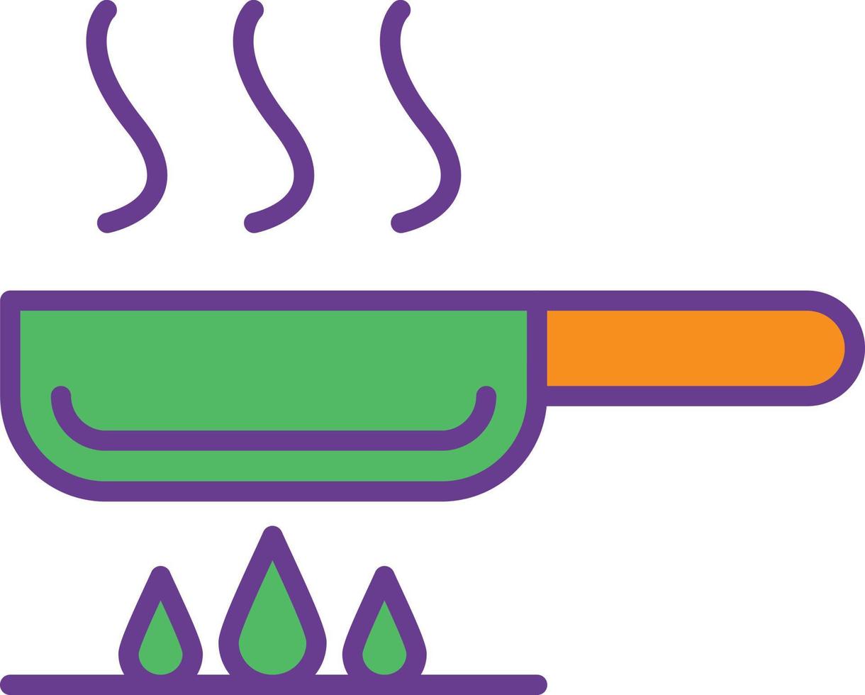 ligne de poêle remplie de deux couleurs vecteur