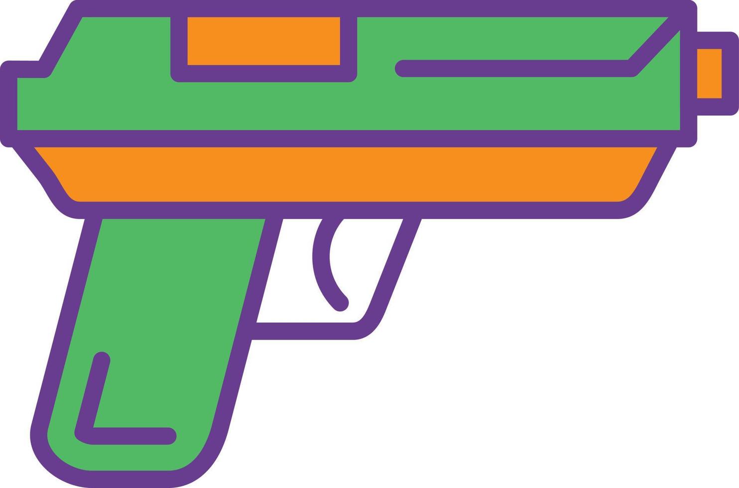 ligne de pistolet remplie de deux couleurs vecteur