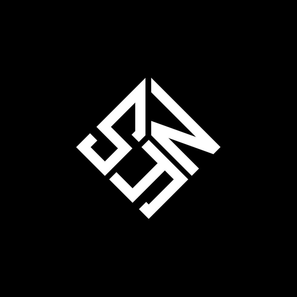 création de logo de lettre syn sur fond noir. concept de logo de lettre initiales créatives syn. conception de lettre syn. vecteur