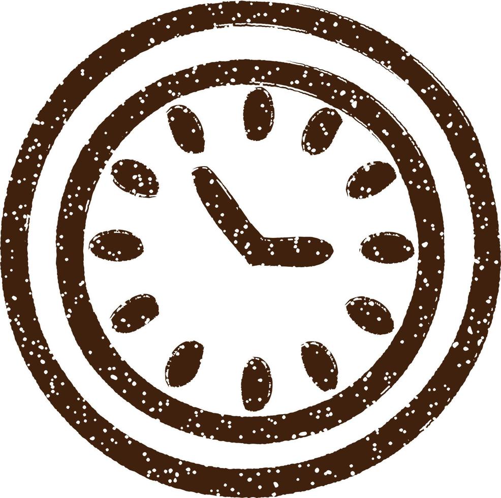 symbole de l'horloge dessin au fusain vecteur