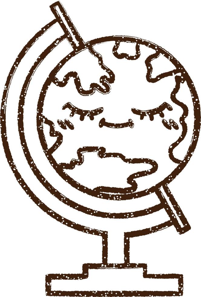 géographie globe dessin au fusain vecteur
