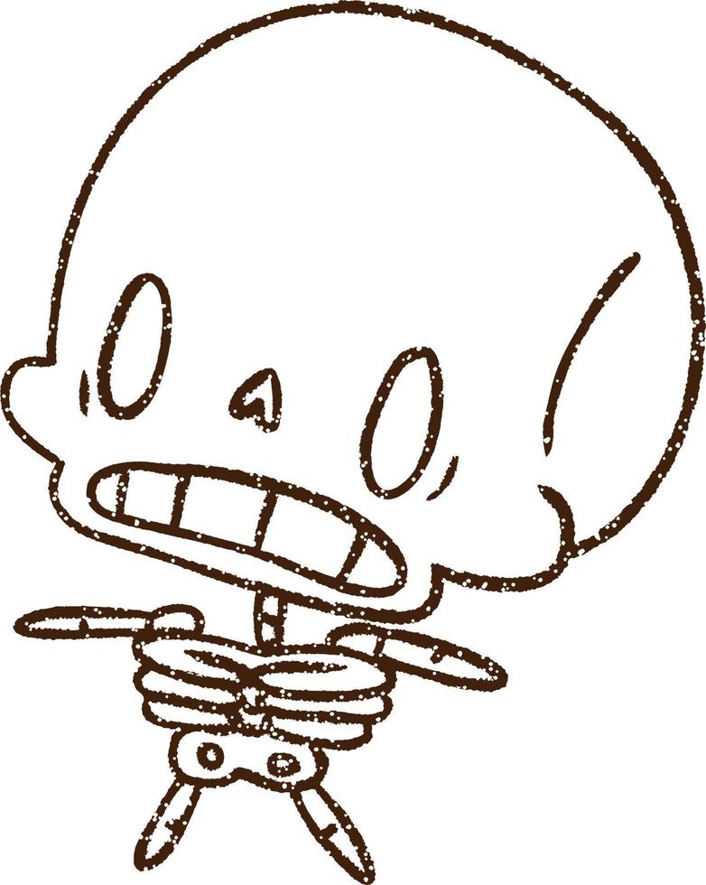squelette dessin au fusain vecteur