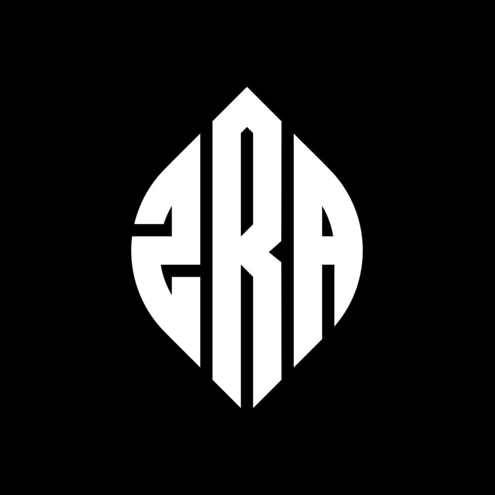 création de logo de lettre de cercle zra avec forme de cercle et d'ellipse. lettres zra ellipse avec style typographique. les trois initiales forment un logo circulaire. zra cercle emblème abstrait monogramme lettre marque vecteur. vecteur