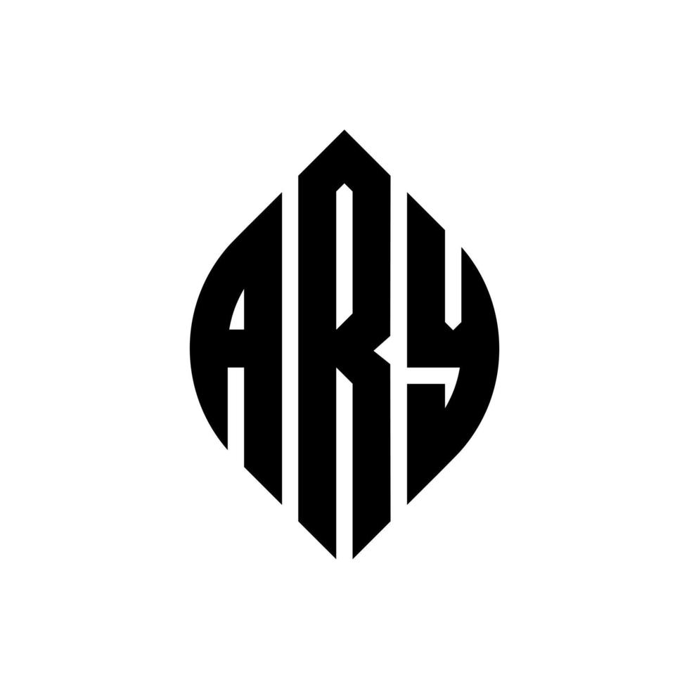 création de logo de lettre de cercle ary avec forme de cercle et d'ellipse. lettres d'ellipse ary avec style typographique. les trois initiales forment un logo circulaire. ary cercle emblème abstrait monogramme lettre marque vecteur. vecteur