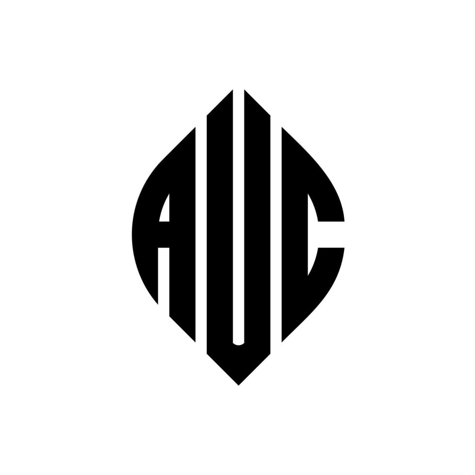 création de logo de lettre de cercle auc avec forme de cercle et d'ellipse. lettres d'ellipse auc avec style typographique. les trois initiales forment un logo circulaire. auc cercle emblème abstrait monogramme lettre marque vecteur. vecteur