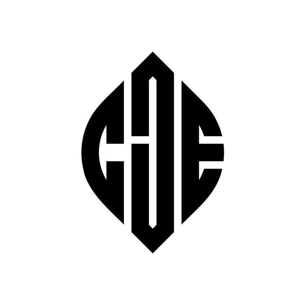 création de logo de lettre de cercle cje avec forme de cercle et d'ellipse. lettres d'ellipse cje avec style typographique. les trois initiales forment un logo circulaire. cje cercle emblème abstrait monogramme lettre marque vecteur. vecteur