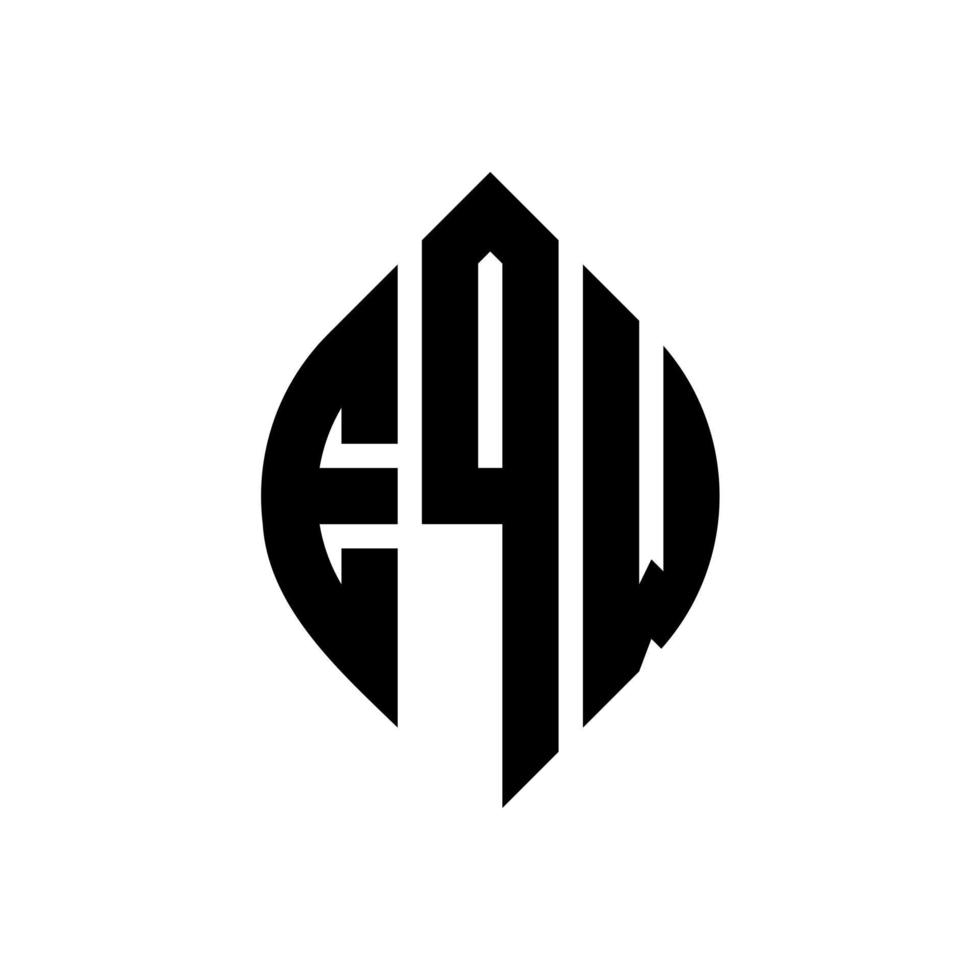 création de logo de lettre de cercle eqw avec forme de cercle et d'ellipse. lettres eqw ellipse avec style typographique. les trois initiales forment un logo circulaire. eqw cercle emblème abstrait monogramme lettre marque vecteur. vecteur