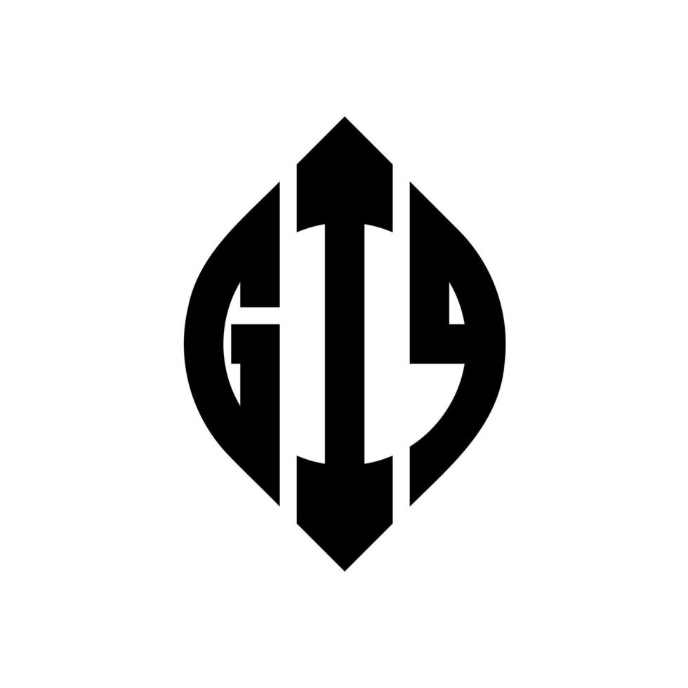 création de logo de lettre de cercle giq avec forme de cercle et d'ellipse. lettres d'ellipse giq avec style typographique. les trois initiales forment un logo circulaire. giq cercle emblème abstrait monogramme lettre marque vecteur. vecteur