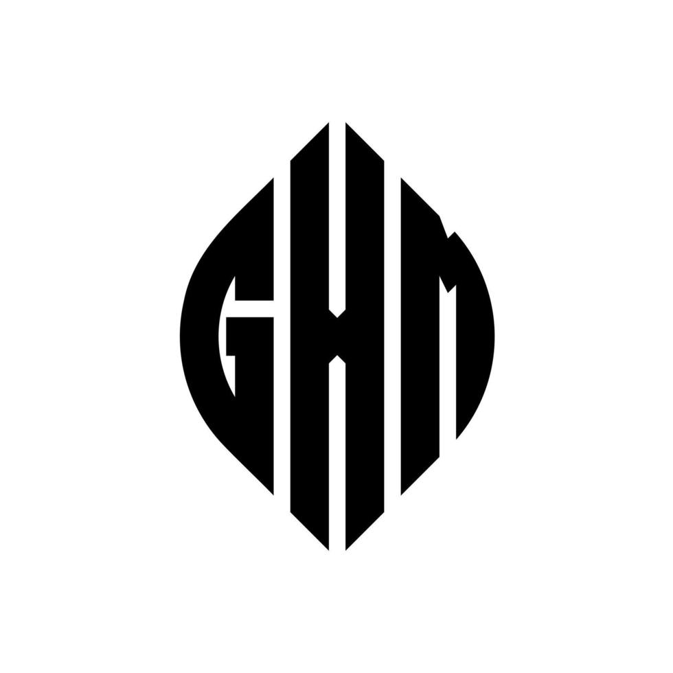 création de logo de lettre de cercle gxm avec forme de cercle et d'ellipse. lettres ellipse gxm avec style typographique. les trois initiales forment un logo circulaire. gxm cercle emblème abstrait monogramme lettre marque vecteur. vecteur