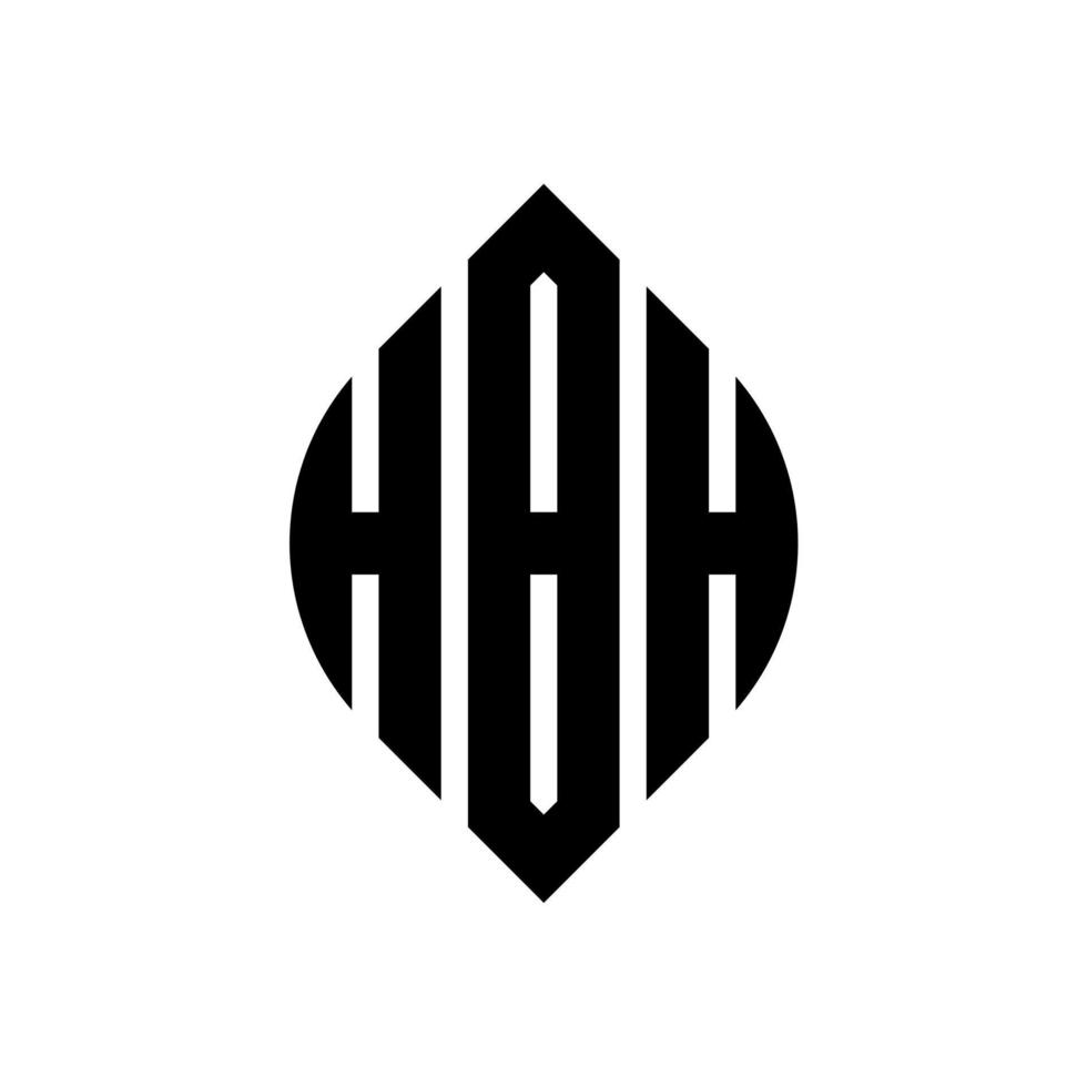 création de logo de lettre de cercle hbh avec forme de cercle et d'ellipse. lettres hbh ellipse avec style typographique. les trois initiales forment un logo circulaire. hbh cercle emblème abstrait monogramme lettre marque vecteur. vecteur